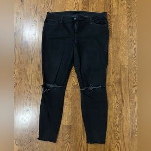 Joe’s Black Skinny Ankle Distressed Jeans